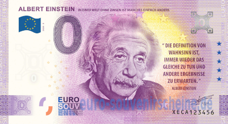 XECA-2020-3 ALBERT EINSTEIN IN EINER WELT OHNE ZINSEN IST MANCHES EINFACH ANDERS